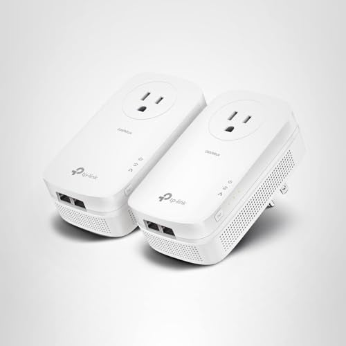 TP-Link AV2000 Powerline Ethernet Adapter TL-PA9020P KIT - Powerline Network Adapter, Passthrough, 2x2 MIMO, 2 Gigabit Ports, Ethernet Over Power, Plug Pair & Play, Power Saving, Free Expert Help