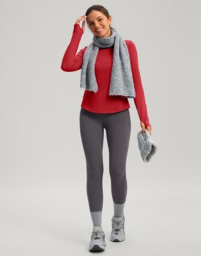 G Gradual Thermal Shirts for Women Long Sleeve Mock Neck Fleece Tops Running Workout Cold Weather Gear with Zip Pocket