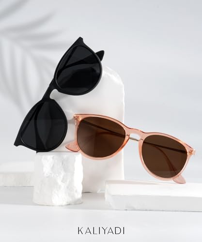 KALIYADI Sunglasses Womens Polarized Womens-Sunglasses: Trendy Sun Glasses with UV400 Retro Style for Party Beach Shopping