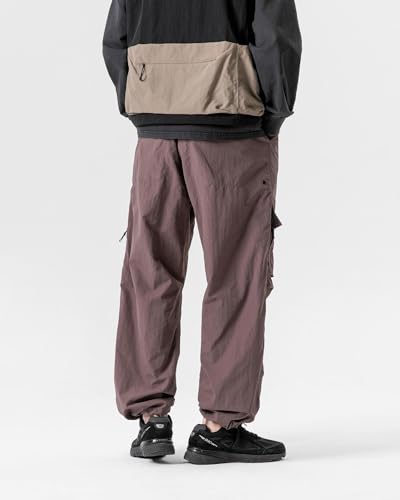 BLACKARMADA Parachute Cargo Pants Men Women–Lightweight&Fleece Lined Quick Dry Joggers Drawstring Tactical Pants for Hiking