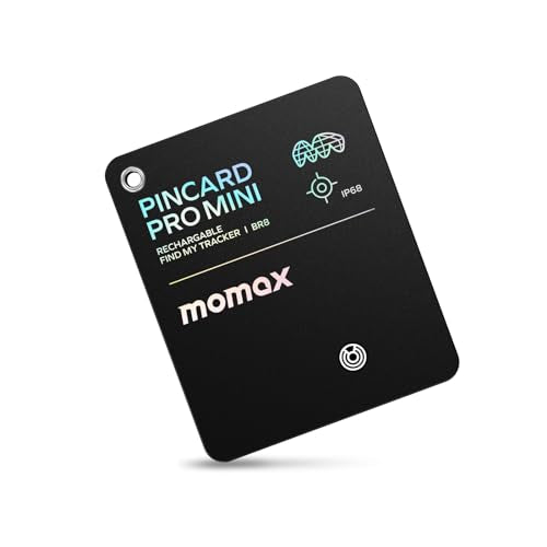 Momax Wallet Tracker Smart Finder - Rechargeable Slim Bluetooth Key Tracking Card with 1-Year Battery, Apple Find My (iOS ...