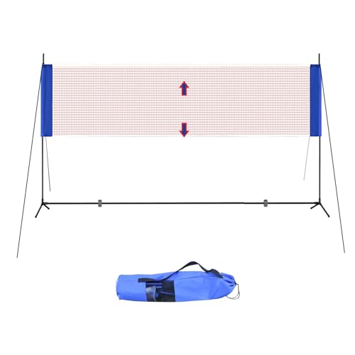 Portable Height Adjustable Badminton Volleyball Tennis Net Set Multi-Purpose Sports Equipment with Poles Stand and Carry B...