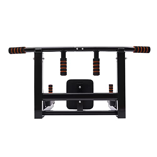 Wall Mounted Pull Up Bar, Power Tower Set Training Equipment Fitness Dip Stand Supports to 440 LBS for Home Gym Indoor Wor...