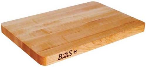 John Boos Chop-N-Slice Series Rectangular Wooden Maple Cutting Board 10”x5” – 1” Thick, 1.4-lb Reversible Butcher Block with Eased Corners & Edge-Grain – Made in the USA