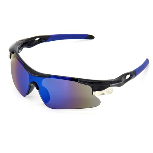 ZOSIMP Unisex Sports Sunglasses with UV400 & Shatterproof Lenses, Windproof Lightweight Frame for Outdoor Sports