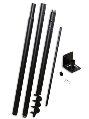 Universal Mounting Pole Kit – Heavy-Duty Rust-Resistant Bird House & Feeder Post with Versatile Mounting Flange, Threaded ...
