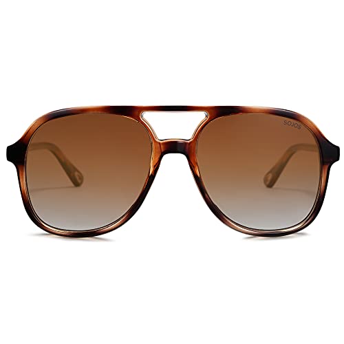 SOJOS Retro Polarized Aviator Sunglasses Womens Mens Classic 70s 80s Vintage Trendy Square Aviators SJ2174