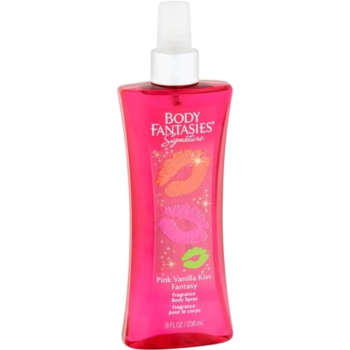BODY FANTASIES SIGNATURE Fragrance Body Spray, Pink Vanilla Kiss Fantasy, 8 Fluid Ounce (BF44) (Pack of 2)
