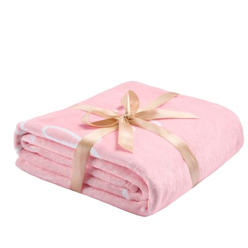 Lussena Thinking of You Gifts for Women Men – Get Well Blanket 50x60 Inch, Pink Flannel Comfort Hug Blanket, Sympathy Thro...