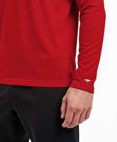 RGJU Long Sleeve Athletic Shirt Men Moisture Wicking Outdoor T-Shirt Dry Fit Running Tshirt Base Layer Tee Fitted