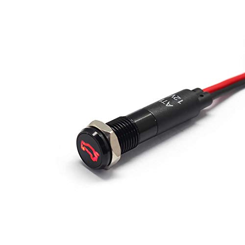 Alpinetech PLB8MS 12V LED Metal Signal Indicator Pilot Dash Light Black Bezel Trunk Open