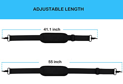 Universal Replacement Laptop Shoulder Strap, Durable 55" Adjustable Comfortable Belt with Metal Hooks for Briefcase, Compu...