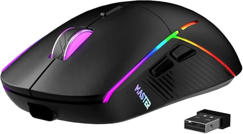 FFJ Wireless Gaming Mouse, 24000 DPI, Tri-Mode 2.4G/USB-C/Bluetooth 5.3 Gaming Mouse Wireless, RGB Programmable Mouse Game...