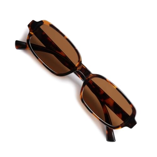 VANLINKER Retro Rectangle Polarized Sunglasses for Women Men Small 90s Style Vintage Trendy Narrow Rectangular Frame VL9813
