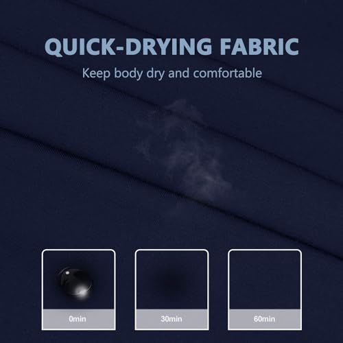 SIMIYA Thermal Underwear Set for Men Long Johns with Fleece Lined Base Layer for Workout Skiing Running Hiking Navy Blue