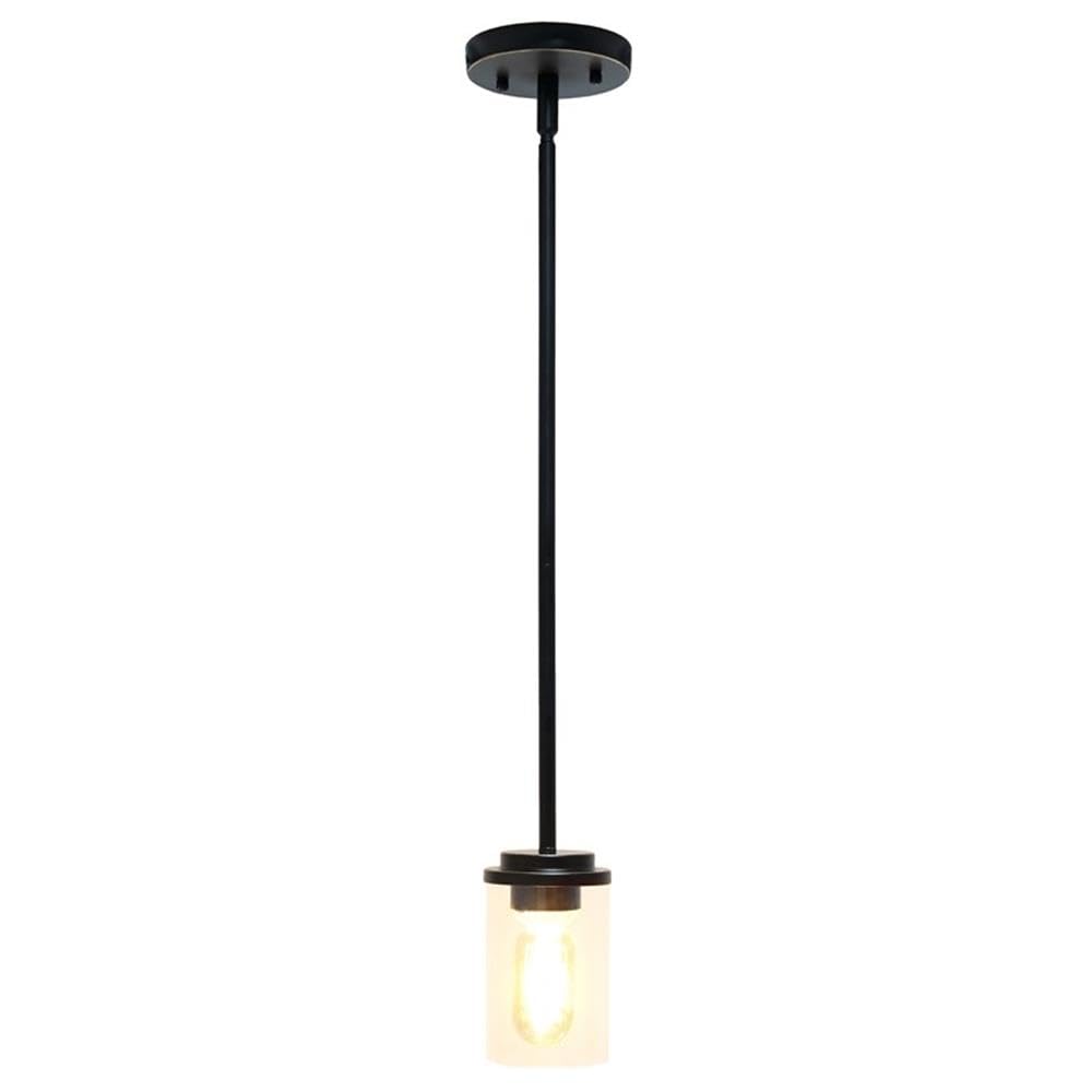 Lalia Home 1-Light Glass Pendant Fixture, 5.75in Adjustable, Restoration Bronze, Iron, Model 1270-LHP-3011-RZ
