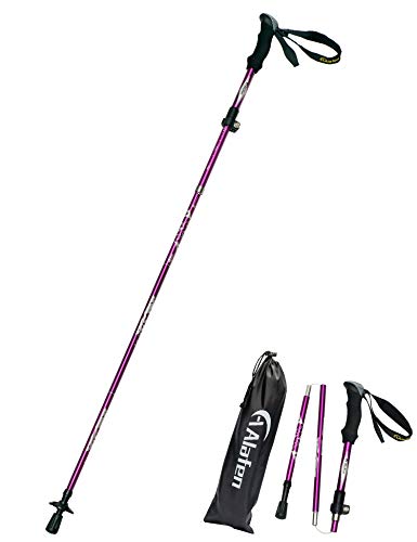 A ALAFEN Aluminum Collapsible Ultralight Travel Trekking Hiking Pole for Men and Women (Fits 5'3" - 6'2")