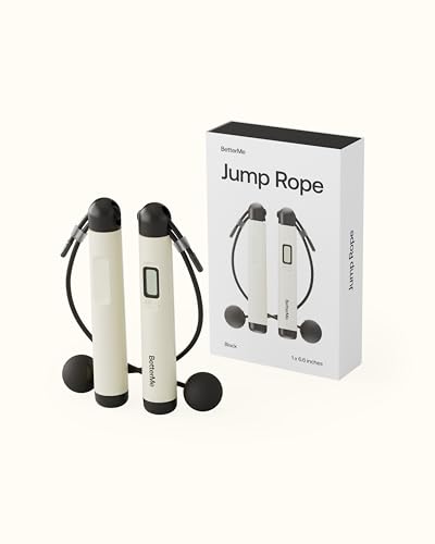 BetterMe Cordless Jump Rope with Counter - Tracks Jump Count & Workout Duration - Height Adjustable Jump Rope for Women an...