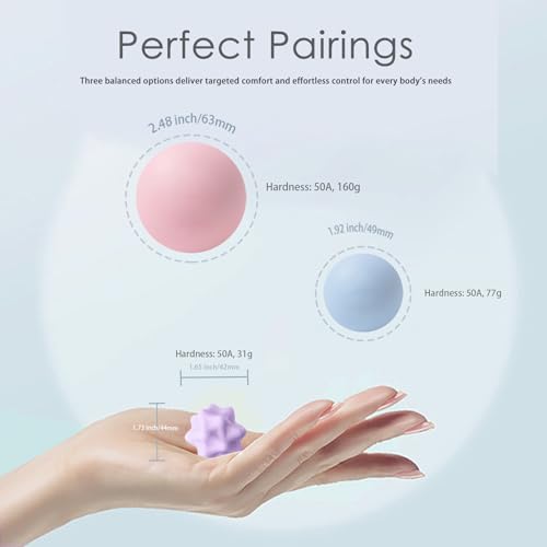 JIEJUNJIE Silicone Lacrosse Balls for Yoga and Myofascial Release - Deep Tissue Massage,Trigger Point Therapy and Foot Pla...