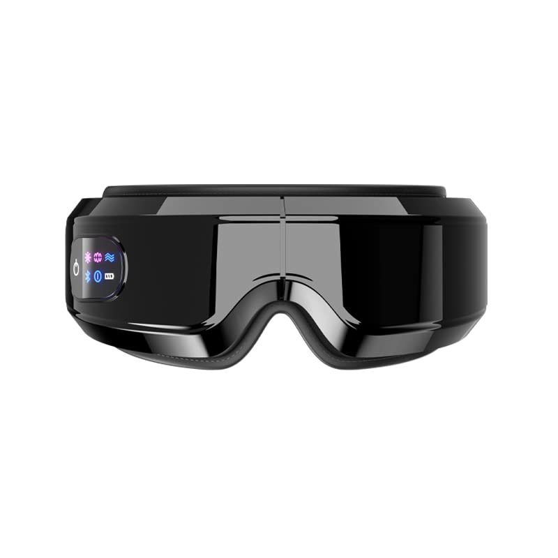 TLINNA Eye Massager with Airbag Kneading,Constant Temperature Hot Compress, Multi-Frequency Vibration and Bluetooth Music (Black, Large)