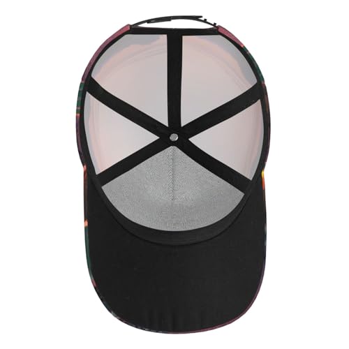 Cactus Desert Sunset Print Fashion Curved Edge Baseball Cap for Men Women, All-Season Outdoor Sports Travel Cap Black
