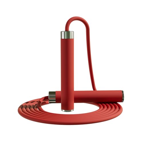 MOGOLD Adjustable Jump Rope for Home Fitness - 5mm PVC Cord with Ball Bearings, Anti-Slip Rubber& Alloy Handles for Beginn...