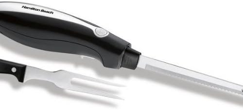 Hamilton Beach Electric Knife, with Stainless Steel Blade, and Ergonomically Designed Handle for Easy Grip, with a Sturdy Neat Case, Bonus Free Carving Fork Included