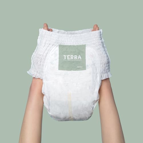 Terra Training Pants Size 6: 85% Plant Based Pull-Up Style Diapers, Ultra-Soft & Chemical-Free for Sensitive Skin, Superio...