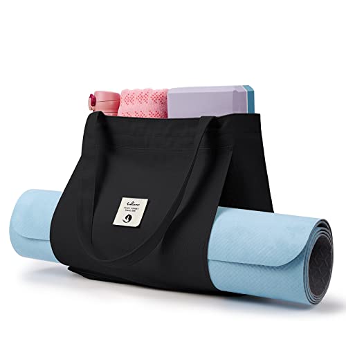 WLLWOO WLLWOO Yoga Bags for Women with Yoga Mats Bags Carrier Carryall Canvas Tote for Pilates Shoulder for Travel Office ...