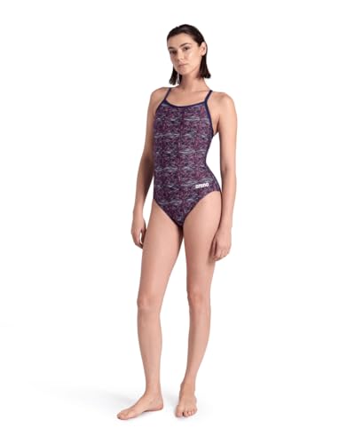 Arena Womens Arena Performance Women's Abstract Tiles Team Print Light Drop Back Swimsuit