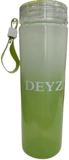 DEYZ Glass Water Bottle 16oz Fitness Drinking Glass Water Bottle PBA Free and Leak Proof Water Bottle Reusable water bottles Sport Water Bottle Gym Drinking Jug Circular Glass water Bottle (Green)