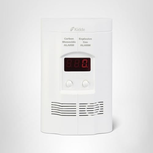 Kidde Carbon Monoxide Detector, Propane, Natural, Methane, & Explosive Gas Alarm, Plug-in Wall with 9-Volt Battery Backup, Digital LED Display