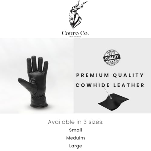 Couro Gloves - Genuine Cowhide Leather Gloves for Driving, Cycling, Motorcycling & etc