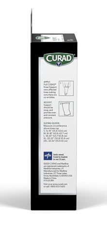 CURAD Knee Support for Men & Women, Elastic, Pull-Over, Knee Brace for Running Knee Pain, Workout Sports Knee Brace, Blac...