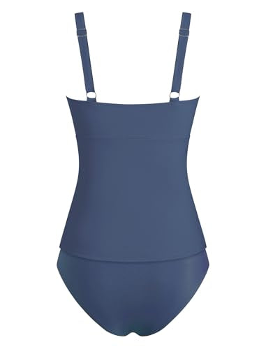 ZAFUL Tankini Swimsuits for Women Tummy Control High Waisted Twist Front Ruched Two Piece Bathing Suit