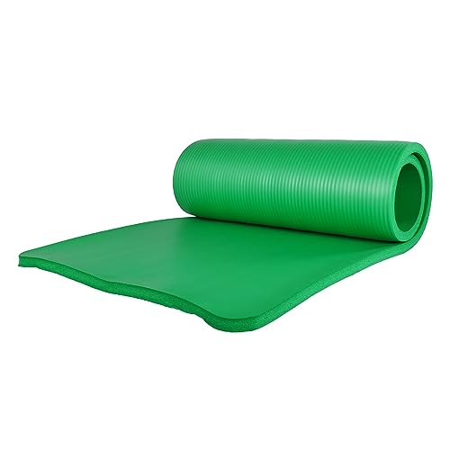 BalanceFrom 71x24 Inches Yoga Mat with Knee Pad and Optional Blocks – Extra 1-Inch Thick Non-Slip Foam with Anti-Tear Surf...