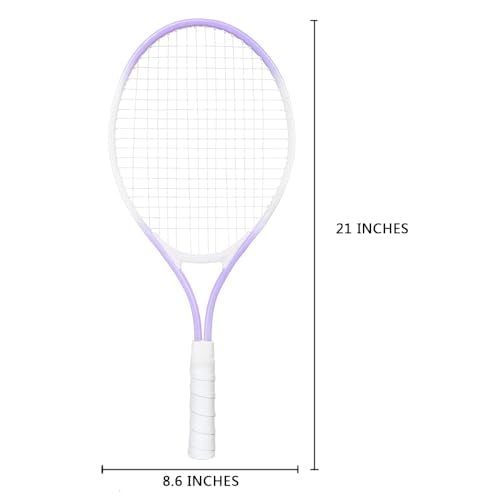 NEWSNOW Children's Tennis Racket for 2 Players, Suitable for Beginners, pre Worn 27 inch Lightweight Children's Racket, Su...