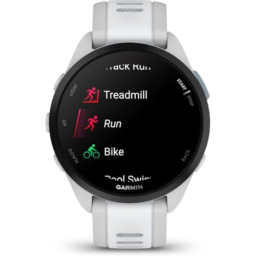 Garmin 010-02863-31 Forerunner 165 Music Smart Sport Watch, Mist Gray + Whitestone | Official USA Partner Model | Bundle w...