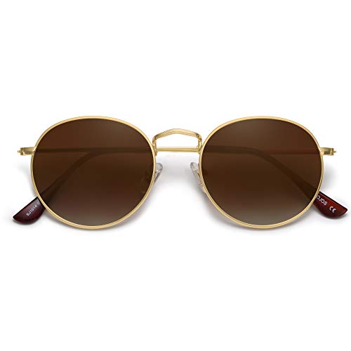SOJOS Small Round Polarized Sunglasses for Women Men Classic Vintage Retro Shades UV400 SJ1014