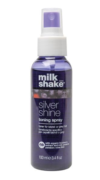 milk_shake Silver Shine Toning Spray - Platinum Hair Violet Pigment Spray | Counteracts Unwanted Yellow/Golden Tones| Strengthen