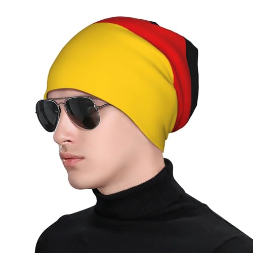 sackhg German Flag Print Winter Beanie Hat Men Women Soft Lightweight Thermal Cap for Outdoor Skiing Wear Black