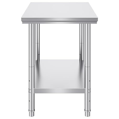 Vevor Stainless Steel 900x600x800 mm Commercial Kitchen Prep & Heavy Duty Metal Work Table with Adjustable Feet for Restaurant, Home and Hotel : Industrial & Scientific