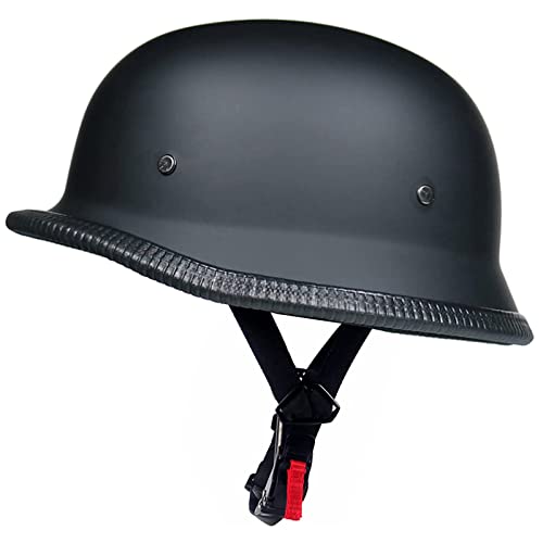 German Style Motorcycle Half Helmet Open Face Adult Men Women DOT Approved Retro Helmet，Matte Black