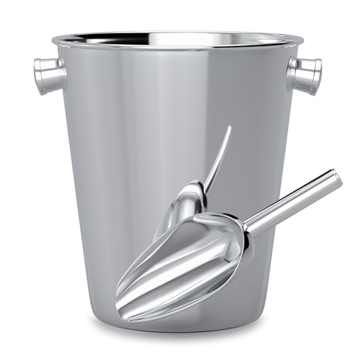 Olmaanseta Champagne Bucket With Ice Scoop,Stainless Steel Wine Bucket For Bar,large Ice Buckets For Parties, Wine Chiller...