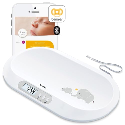 Beurer BY90 Baby Scale, Pet Scale, Digital, with Measuring Tape, tracking weight with App | For: Infant, Newborn, Toddler...