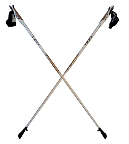 LEKI Nordic Walking Platinium Fixed Length Walking Poles White 110cm