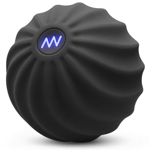 Easewand 2.4" Mini Electric Vibrating Massage Ball, 10-Speed Fitness Yoga Massage Roller for Palm, Hand, Foot, Leg, Neck, ...