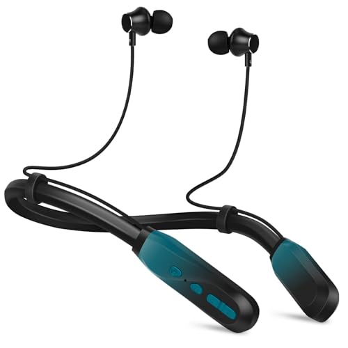 Lecefty Neckband Bluetooth Headphones, 200H Extra Long Playtime Wireless Stereo Neckband Earbuds with Microphone, Waterpro...