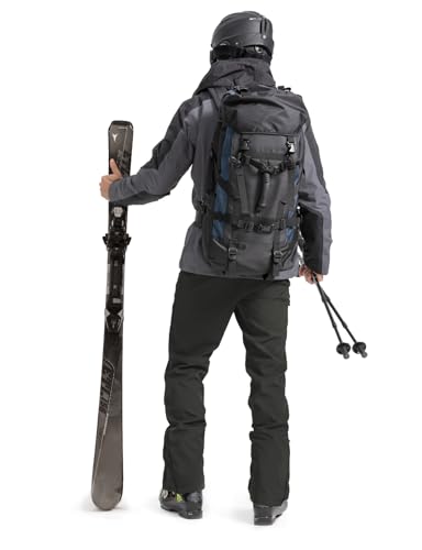 Moosehill Men's-Snow-Ski-Pants Waterproof-Fleece-Lined-Softshell for Winter Outdoor with Zippered Bottom Legs