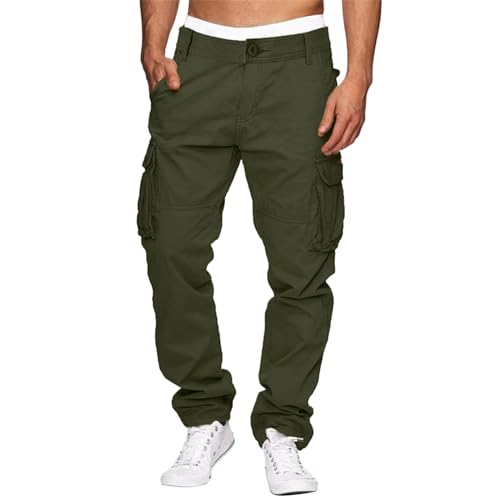 Relaxed Fit Cargo Pants Mens 2026 Cotton Straight Leg Lightweight Hiking Pants Solid Outdoor Athletic Trousers with Pockets